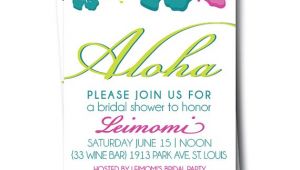 Hawaiian themed Bridal Shower Invitations Hawaiian Bridal Shower Invitation Hibiscus Wedding by