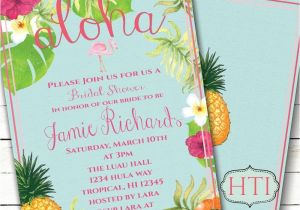 Hawaiian themed Bridal Shower Invitations Templates Luau Invitation Aloha Luau Bridal Shower Hawaii Invitation