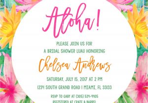 Hawaiian themed Bridal Shower Invitations Templates Tropical Bridal Shower Invitation Luau Bridal Shower