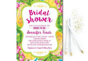 Hawaiian themed Bridal Shower Invitations Templates Tropical Bridal Shower Invitation Pineapple Bridal