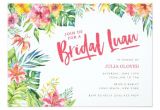 Hawaiian themed Bridal Shower Invitations Templates Tropical Luau Watercolor Bridal Shower Invitation