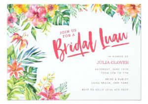 Hawaiian themed Bridal Shower Invitations Templates Tropical Luau Watercolor Bridal Shower Invitation