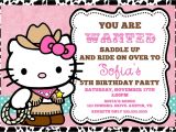 Hello Kitty 2nd Birthday Invitation Wording Cowgirl Hello Kitty Invitation