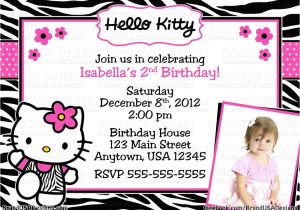 Hello Kitty 2nd Birthday Invitation Wording Hello Kitty Birthday Invitation Card