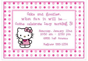 Hello Kitty 2nd Birthday Invitation Wording Hello Kitty Birthday Party Invitation 1st 2nd 3rd