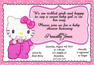 Hello Kitty Baby Shower Invitations Free Personalized Baby Hello Kitty Baby Shower Girl Invitation