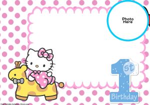 Hello Kitty First Birthday Party Invitations Free Hello Kitty 1st Birthday Invitation Template Free