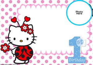 Hello Kitty First Birthday Party Invitations Free Hello Kitty 1st Birthday Invitation Template Free