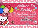 Hello Kitty First Birthday Party Invitations Hello Kitty Birthday Party Invitation 1st Customizable