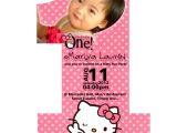 Hello Kitty First Birthday Party Invitations Invitation Card for 1st Birthday Hello Kitty Choice Image