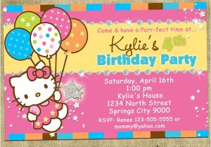 Hello Kitty First Birthday Party Invitations Personalized Hello Kitty Birthday Invitations