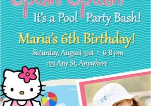 Hello Kitty Pool Party Invitations Hello Kitty Inspired Pool Party Birthday Invitation with