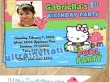 Hello Kitty Pool Party Invitations Hello Kitty Pool Party Invitations Birthday Card