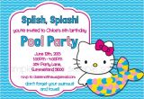 Hello Kitty Pool Party Invitations Hello Kitty Printable Pool Party Birthday Invitation