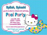 Hello Kitty Pool Party Invitations Hello Kitty Printable Pool Party Birthday Invitation