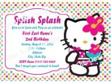 Hello Kitty Pool Party Invitations Personalized Hello Kitty Swim Party Invitation In Bright