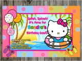 Hello Kitty Pool Party Invitations Pool Party Hello Kitty Birthday Party Invitations by