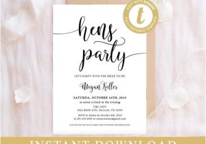 Hen Party Invitation Template Hen 39 S Party Invitation Template Bachelorette Party Etsy