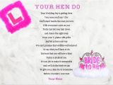 Hen Party Poems for Invites Hen Night Keepsake Gift A4 Poem Written by