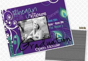 High School Graduation Open House Invitations Items Similar to Peacock Feathers Graduation Party Invite