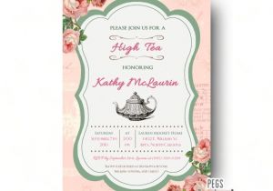 High Tea Invitation Wording Bridal Shower High Tea Bridal Shower Invitation Floral High Tea Bridal