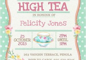 High Tea Party Invitation Ideas High Tea Invitation Printable for Bridal Shower Tea or