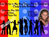 Hip Hop Dance Birthday Party Invitations Hip Hop Dance Birthday Invitation
