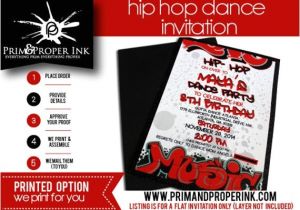 Hip Hop Dance Birthday Party Invitations Hip Hop Dance Party Invitations Graffiti Invitation