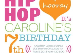 Hip Hop Dance Birthday Party Invitations Hip Hop Hooray Elizabeth Lauren