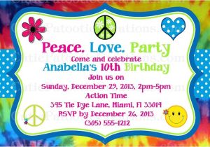 Hippie Invitations Birthday Party Hippie Party Invitations