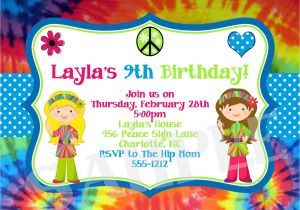 Hippie Invitations Birthday Party Tie Dye Birthday Invitation 70 39 S Birthday Invitation