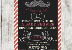 Hipster Baby Shower Invitations Hipster Boy Mustache and Bow Tie Baby Shower Invitations