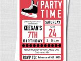 Hockey Birthday Party Invitations Templates Free Hockey Birthday Invitation Ice Hockey Winter Party Teen