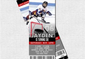 Hockey Birthday Party Invitations Templates Free Hockey Ticket Invitations Skate Birthday Party Print by
