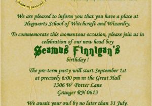 Hogwarts Birthday Invitation Template Harry Potter Birthday Invitations Printable Drevio