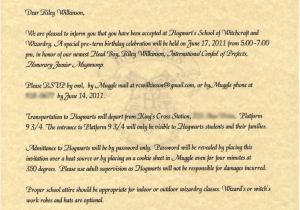 Hogwarts Birthday Invitation Template Wilkinsonquints Riley 39 S Harry Potter Birthday