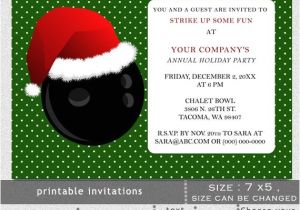 Holiday Bowling Party Invitations Printable Christmas Bowling event Holiday Party Invitation