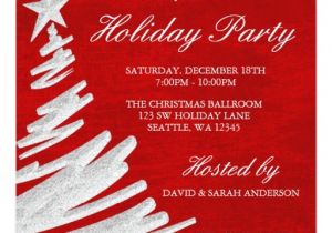 Holiday Party E Invitations Red and Silver Christmas Tree Holiday Party Invitation