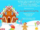 Holiday Party Invite Poem Gingerbread Decorating Christmas Holiday Party Invitation