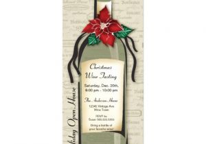Holiday Wine Tasting Party Invitations Wine Varietal and Whimsical Bottle Holiday Party 4×9 25