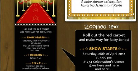 Hollywood Baby Shower Invitations Hollywood Baby Shower Invitation Ticket Style A Star is