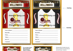 Hollywood Party Invites Printable Printable Hollywood Movie Party Supplies Movie theme