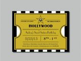 Hollywood Party Invites Printable Printable Hollywood Sweet Sixteen Ticket Invitation