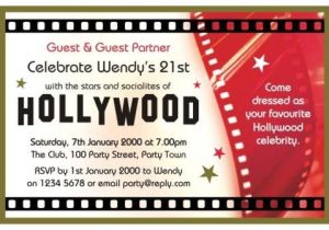 Hollywood theme Party Invites 40th Birthday Ideas Hollywood Birthday Invitation