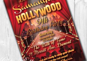 Hollywood theme Party Invites Hollywood Party Invitations Hollywood Invitation Hollywood