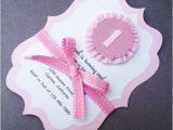 Homemade 1st Birthday Invitation Ideas 1st Birthday Handmade Pink and White Rosette Invitation