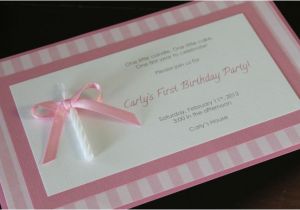 Homemade 1st Birthday Invitation Ideas Love the Candle attached to the Invite for 1st Bday so