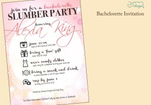Homemade Bachelorette Party Invitations Slumber Party Bachelorette Invitation Girls Night Out