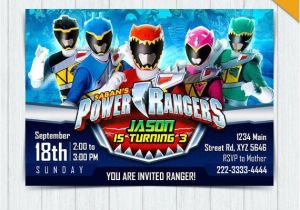 Homemade Power Ranger Birthday Invitations Power Rangers Invitation Power Rangers Dino Charge by