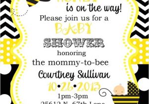 Honey Bee Baby Shower Invites Bumble Bee Baby Shower Invitations Digital or Printable File